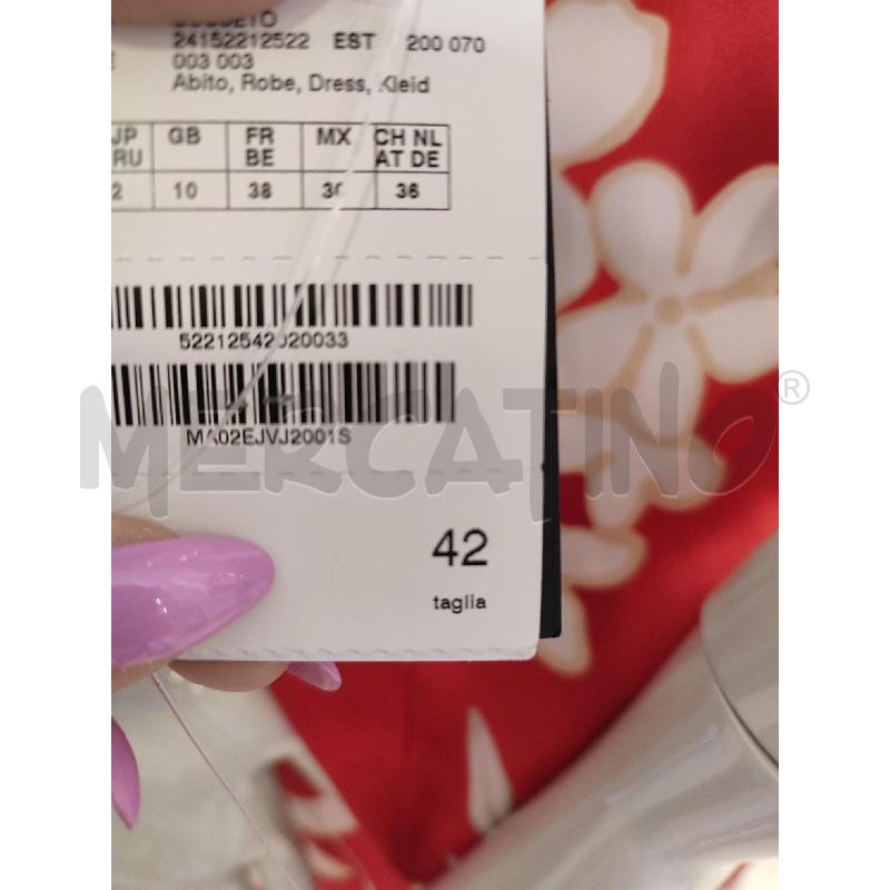 VESTITO DONNA ROSSO FIORI BIANCHI EMME MARELLA | Mercatino dell'Usato Roma montemario 4