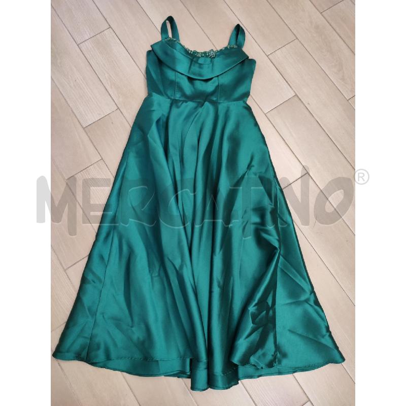 VESTITO DONNA VERDE SMERALDO PROMULIAS STRASS | Mercatino dell'Usato Roma montemario 1