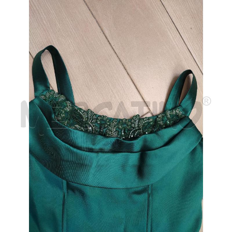 VESTITO DONNA VERDE SMERALDO PROMULIAS STRASS | Mercatino dell'Usato Roma montemario 2
