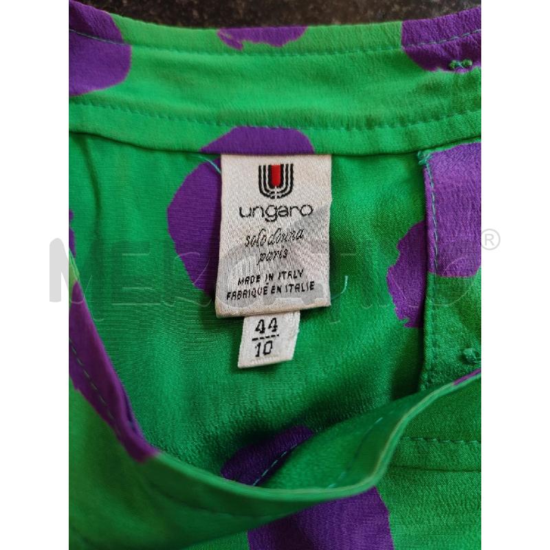 VESTITO DONNA VERDE UNGARO POIS VIOLA +CINTURA | Mercatino dell'Usato Roma montemario 2