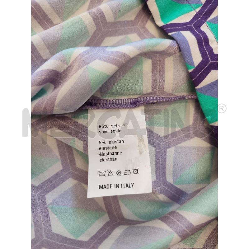 VESTITO DONNA VIOLA VERDE GALLO ROMBI | Mercatino dell'Usato Roma montemario 3