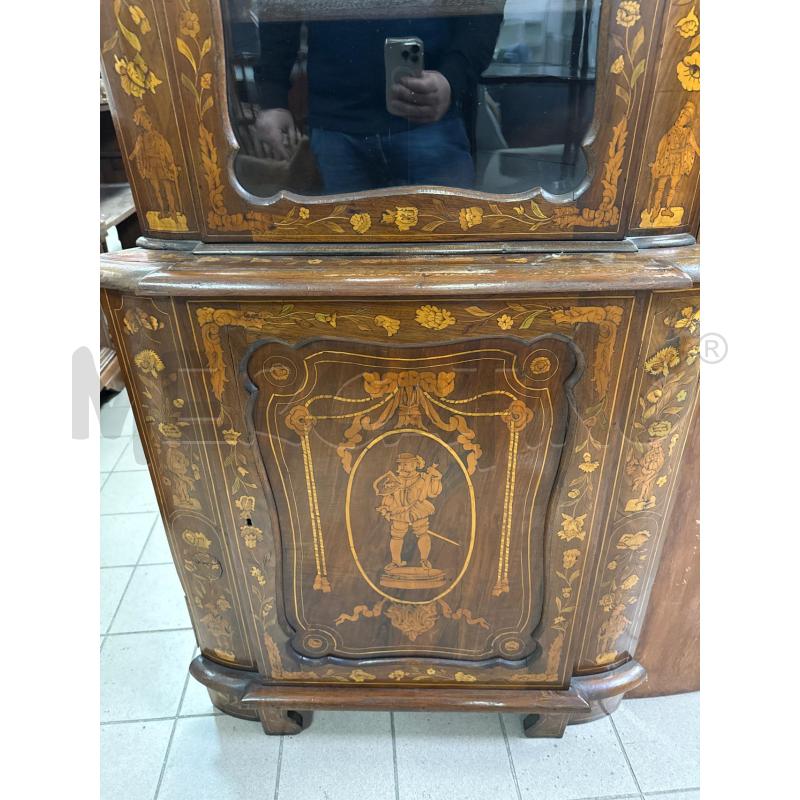 VETRINA AD ANGOLO INTARSI 2A EPOCA | Mercatino dell'Usato Roma montemario 2