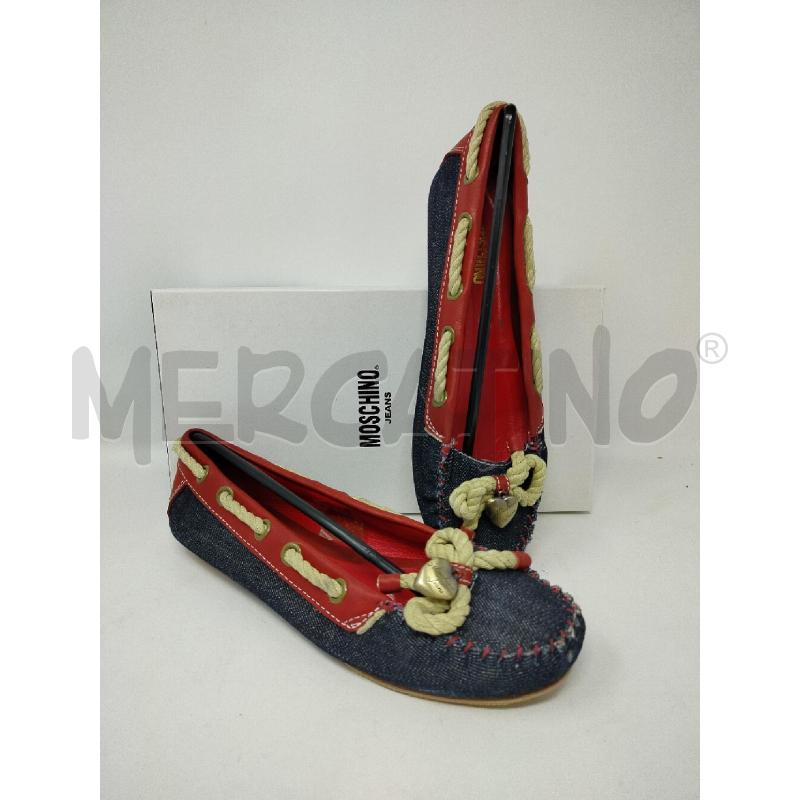 BALLERINA MOSCHINO JEANS DENIM BORDO ROSSO CORDA | Mercatino dell'Usato Roma cinecitta' 1