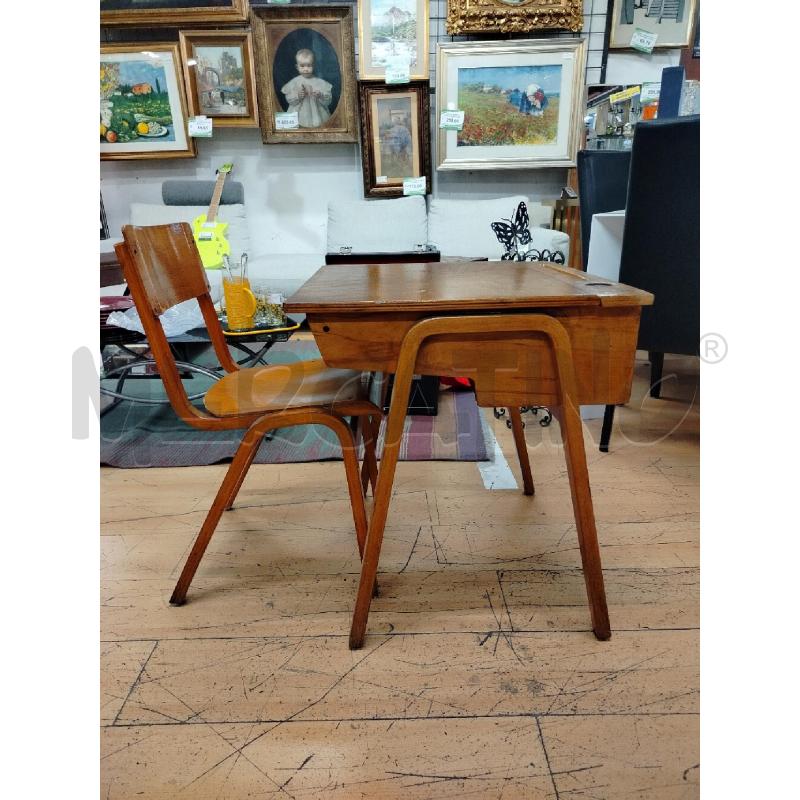 BANCO SCUOLA CON SEDIA ANNI 50 DESIGN | Mercatino dell'Usato Roma cinecitta' 1