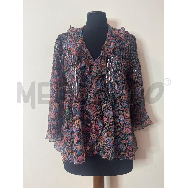 BLUSA DONNAZADIG VOLATIRE NERA FANTASIA PAISLEY PAILLETTES SCOLLO | Mercatino dell'Usato Roma cinecitta' 1