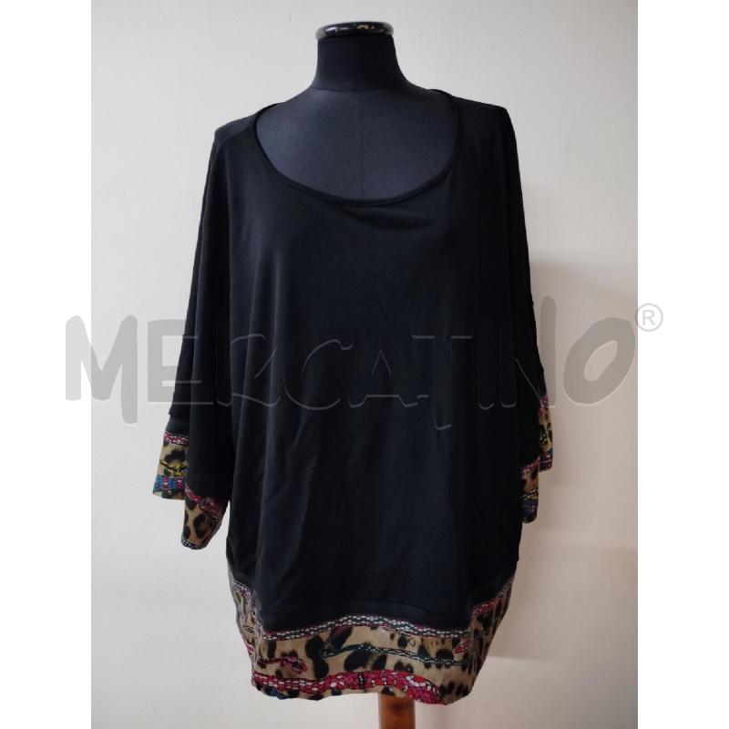BLUSA DONNA CLASS ROBERTO CAVALLI NERA BANDE ANIMALIER N | Mercatino dell'Usato Roma cinecitta' 1