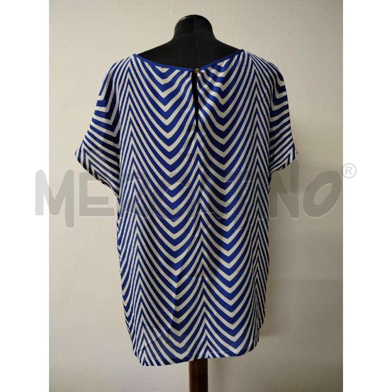 BLUSA DONNA LUISA SPAGNOLI BLU BIANCA V SETA | Mercatino dell'Usato Roma cinecitta' 2
