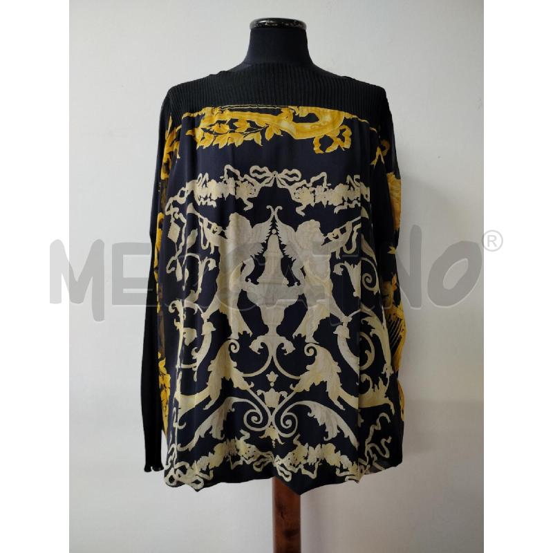 BLUSA DONNA MILA FAENI NERA BROCCATO DORATO | Mercatino dell'Usato Roma cinecitta' 1