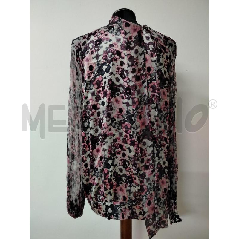 BLUSA DONNA SCERVINO BIANCA FIORI ROSA GRIGI | Mercatino dell'Usato Roma cinecitta' 2
