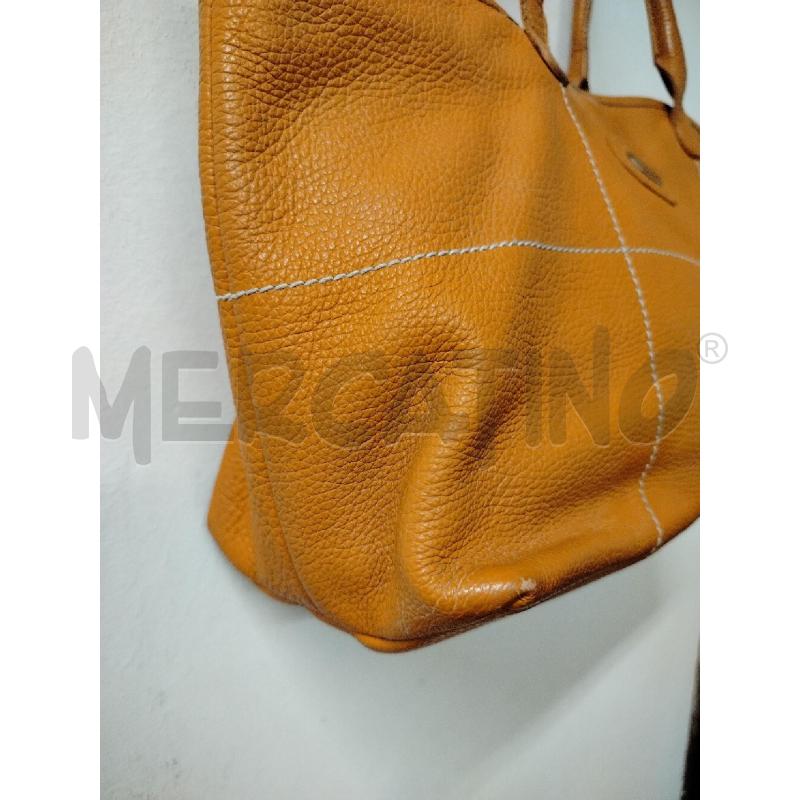 BORSA DONNA FURLA MARRONE ARANCIO CUCITURE A RETT  | Mercatino dell'Usato Roma cinecitta' 2