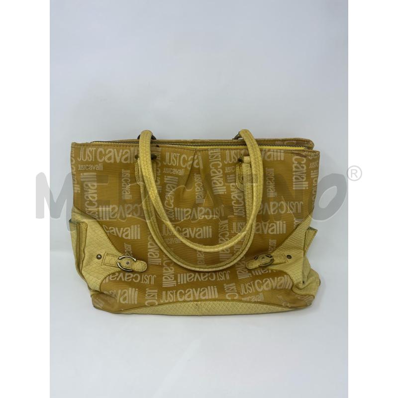 BORSA DONNA JUST CAVALLI GIALLA TELA PATTI TP PITONATE | Mercatino dell'Usato Roma cinecitta' 1