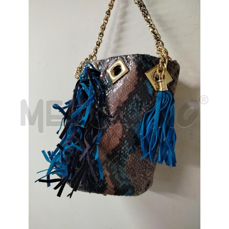 BORSA DONNA LA CARRIE SECCHIELLO MARRONE AZZURRA TP PITONATA | Mercatino dell'Usato Roma cinecitta' 2