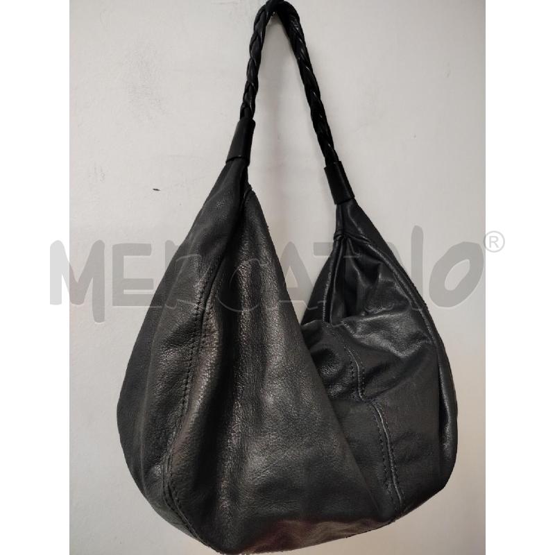 BORSA DONNA LUISA SPAGNOLI PELLE NERA MANICO INTRECC  | Mercatino dell'Usato Roma cinecitta' 3