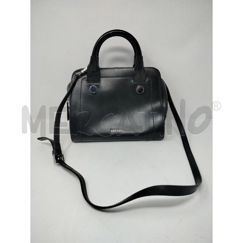 BORSA DONNA MAX&CO PELLE NERA BAULETTO + TRACOLLA | Mercatino dell'Usato Roma cinecitta' 1