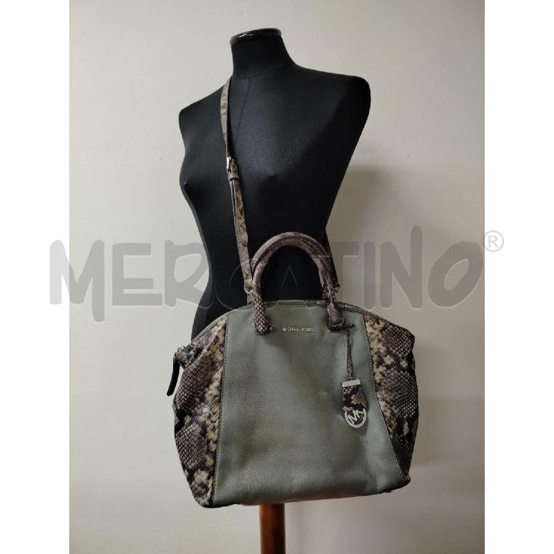 BORSA DONNA MICHAEL KORS GRIGIA PITONATA | Mercatino dell'Usato Roma cinecitta' 1