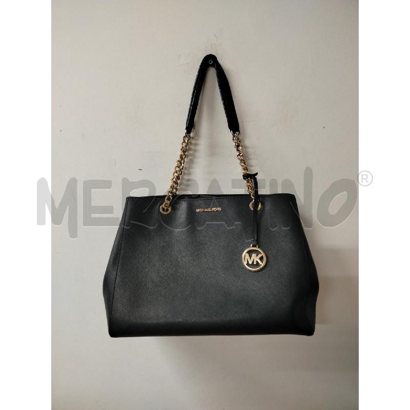 BORSA DONNA MICHAEL KORS TRAPEZIO NERA MANICO CATENA | Mercatino dell'Usato Roma cinecitta' 1