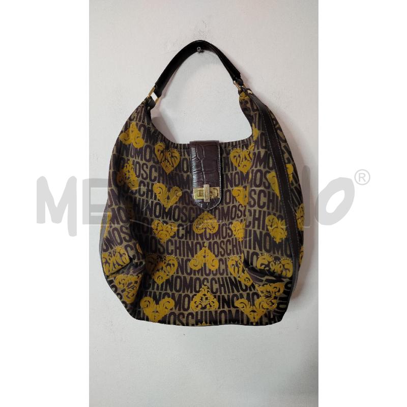 BORSA DONNA MOSCHINO MARRONE CUORI SENAPE | Mercatino dell'Usato Roma cinecitta' 1