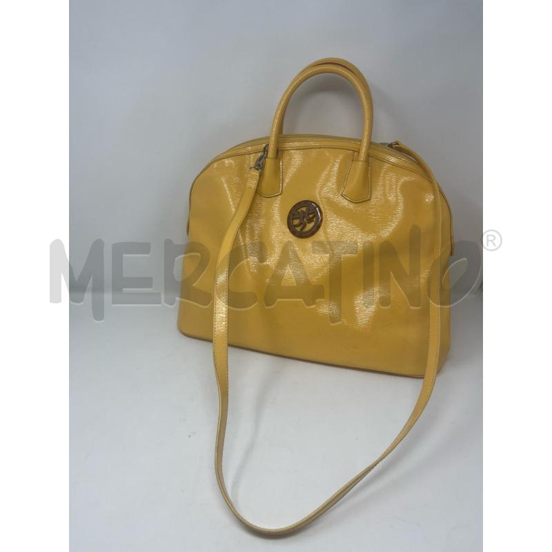 BORSA DONNA PIERO GUIDI GIALLA LOGO MARRONE | Mercatino dell'Usato Roma cinecitta' 1