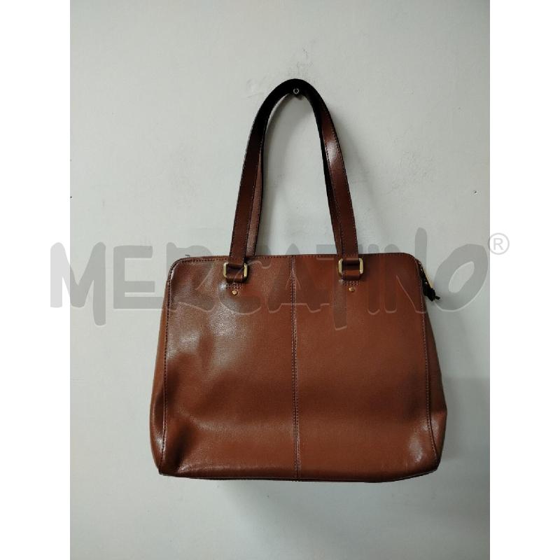 BORSA DONNA RALPH LAUREN MARRONE PELLE PLACCH DORATA  | Mercatino dell'Usato Roma cinecitta' 2