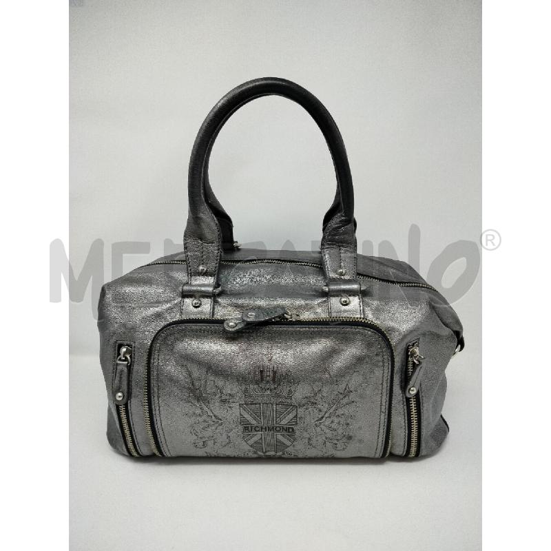 BORSA DONNA RICHMOND NERA TESSUTO MANICI LUCIDI  | Mercatino dell'Usato Roma cinecitta' 1