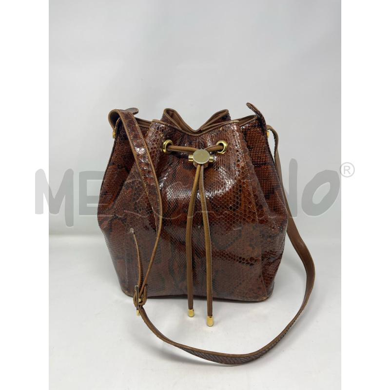 BORSA DONNA SECCHIELLO RETTILE MARRONE | Mercatino dell'Usato Roma cinecitta' 1