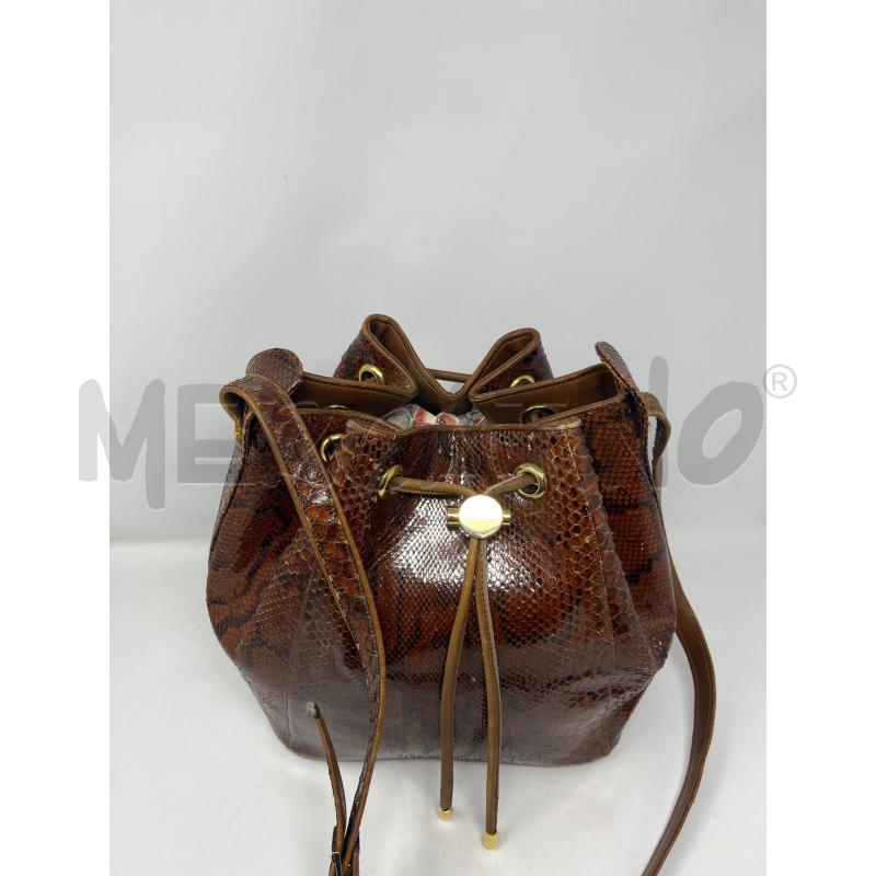 BORSA DONNA SECCHIELLO RETTILE MARRONE | Mercatino dell'Usato Roma cinecitta' 2