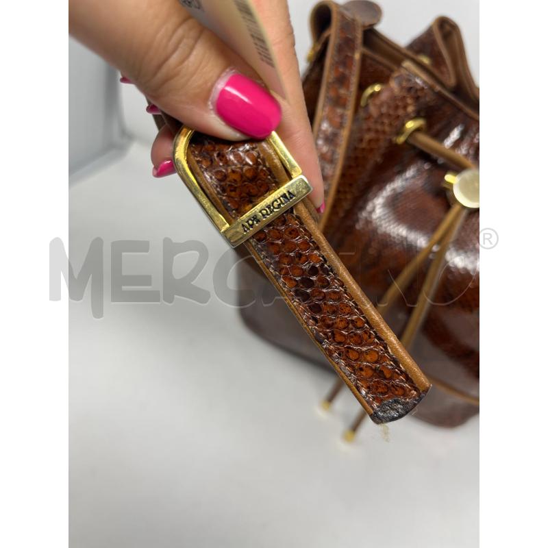BORSA DONNA SECCHIELLO RETTILE MARRONE | Mercatino dell'Usato Roma cinecitta' 3