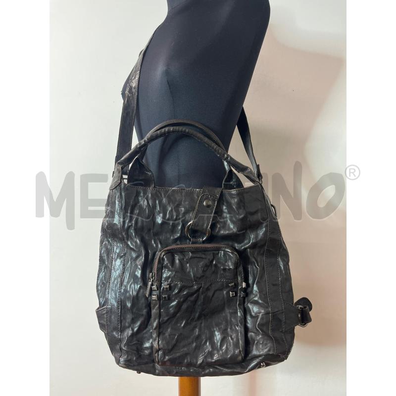 BORSA DONNA VIC MATIE' MARRONE SCURI TASCA CENTRALE + TRACOLLA | Mercatino dell'Usato Roma cinecitta' 1