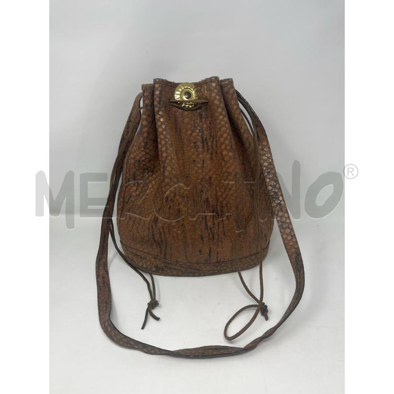 BORSA SECCHIELLO FERRAGAMO MARRONE PITONATA | Mercatino dell'Usato Roma cinecitta' 1