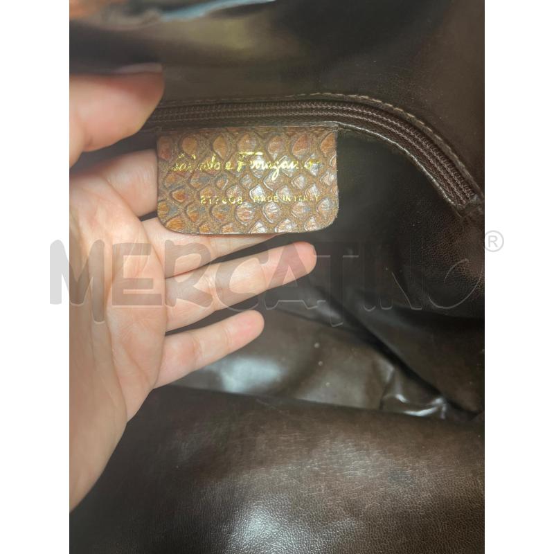 BORSA SECCHIELLO FERRAGAMO MARRONE PITONATA | Mercatino dell'Usato Roma cinecitta' 3