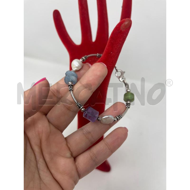 BRACCIALE ARG PIE VIOLA VERD PERL  | Mercatino dell'Usato Roma cinecitta' 2