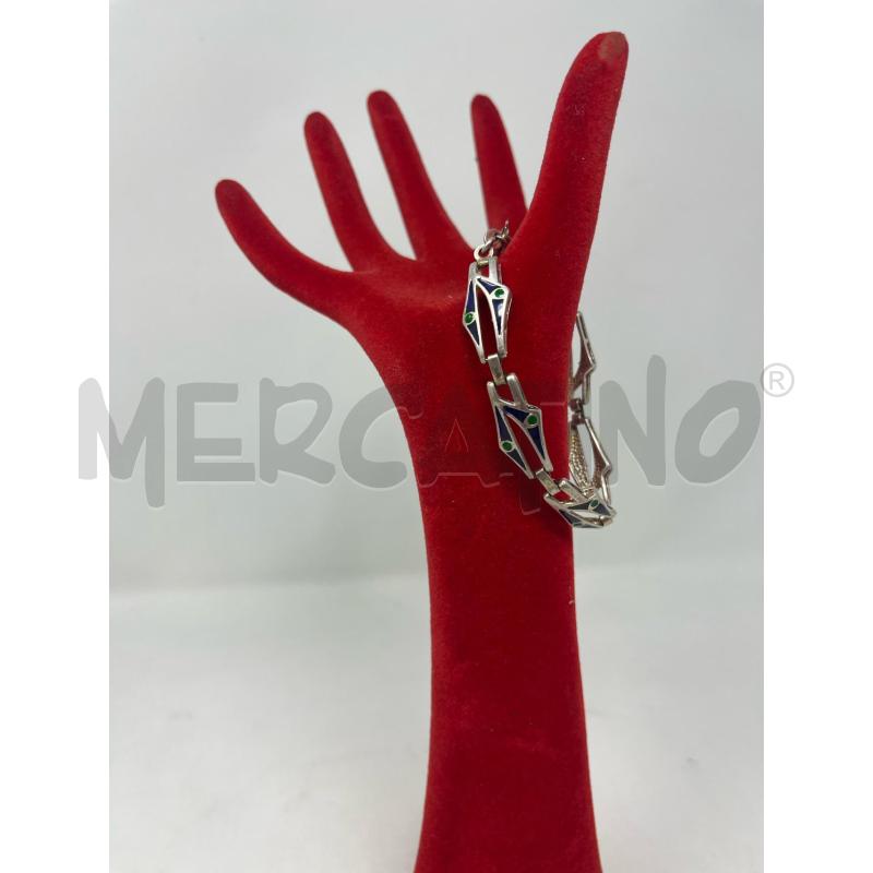 BRACCIALE ARG SMALTATO NERO PUNTINI VERDI  | Mercatino dell'Usato Roma cinecitta' 1