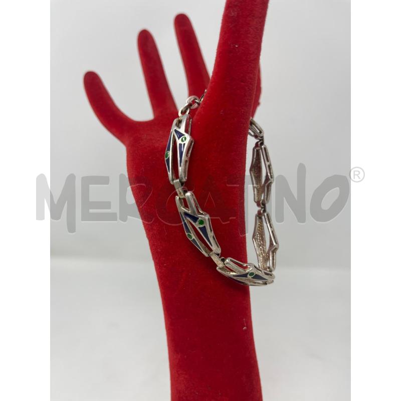 BRACCIALE ARG SMALTATO NERO PUNTINI VERDI  | Mercatino dell'Usato Roma cinecitta' 2