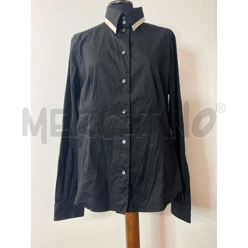 CAMICIA DONNA DOLCE GABBANA NERA COLETO BORDO BIANCO | Mercatino dell'Usato Roma cinecitta' 1