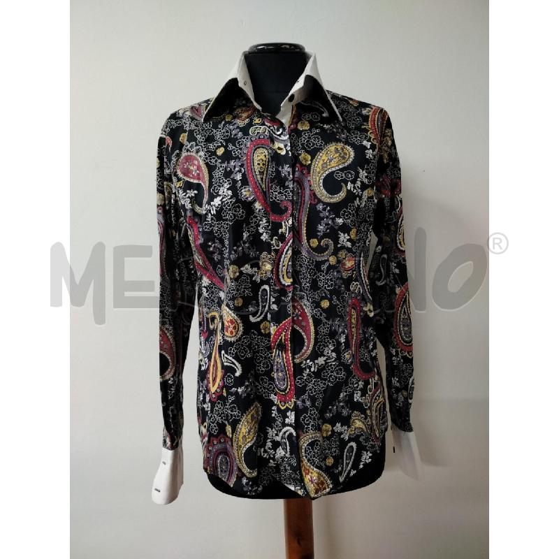 CAMICIA DONNA ETRO NERA PAISLEY ROSS GIALL COLLO BIANC | Mercatino dell'Usato Roma cinecitta' 1