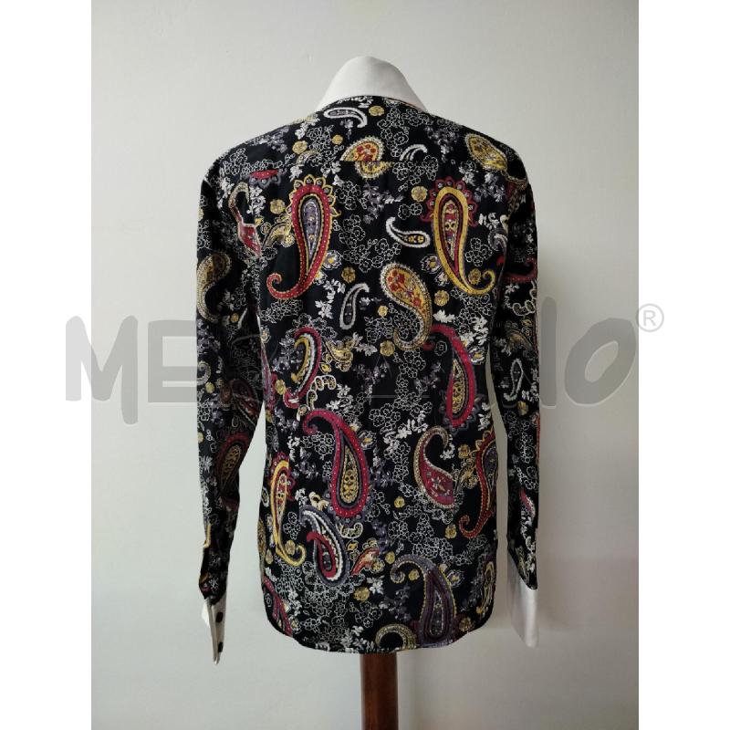 CAMICIA DONNA ETRO NERA PAISLEY ROSS GIALL COLLO BIANC | Mercatino dell'Usato Roma cinecitta' 2