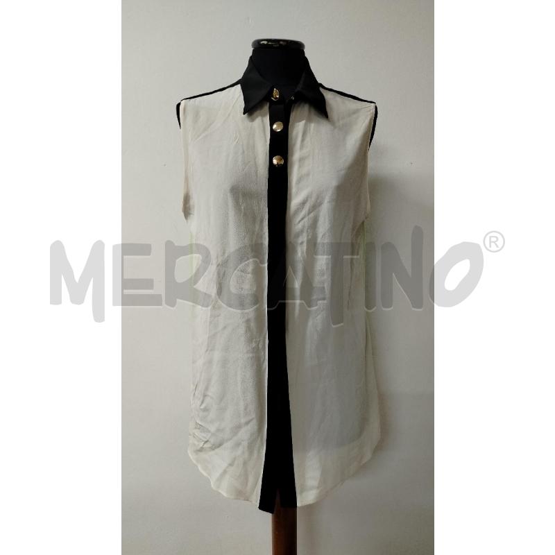 CAMICIA DONNA FAUSTO PUGLISI VERDE BIANCO NERO SMANICATA | Mercatino dell'Usato Roma cinecitta' 1