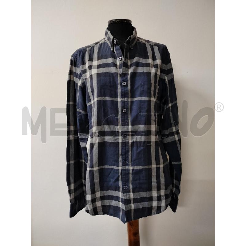 CAMICIA UOMO BURBERRY BLU GRIGIA TARTAN | Mercatino dell'Usato Roma cinecitta' 1