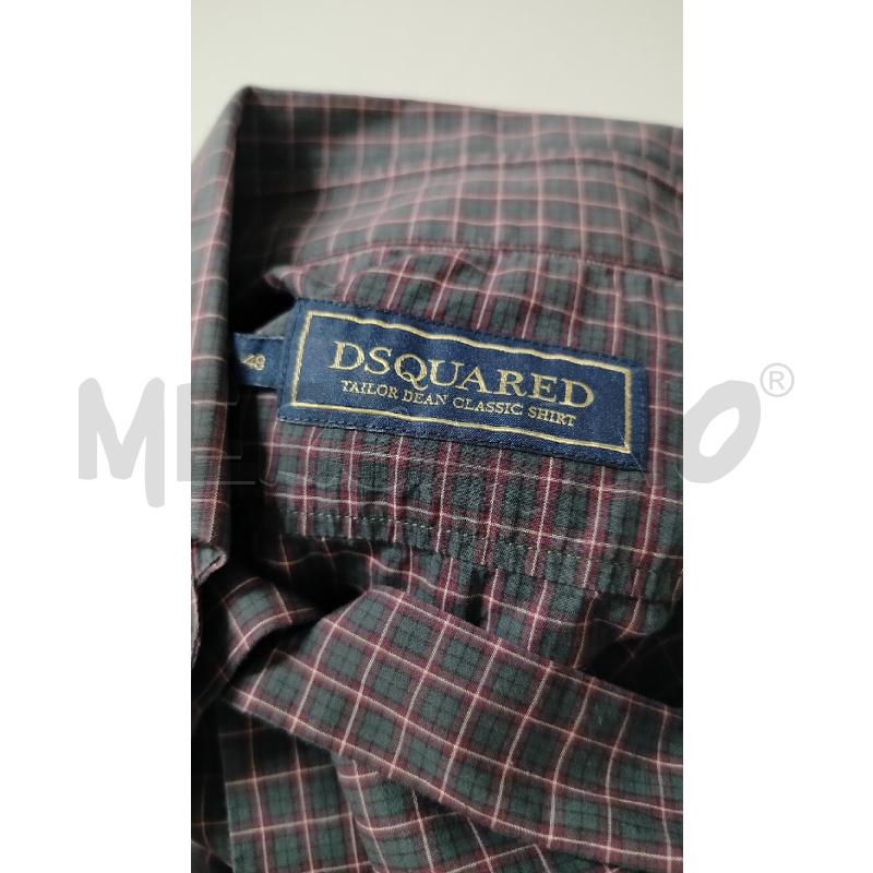 CAMICIA UOMO DSQUARED GRIGIA QUADRI ROSSI | Mercatino dell'Usato Roma cinecitta' 3