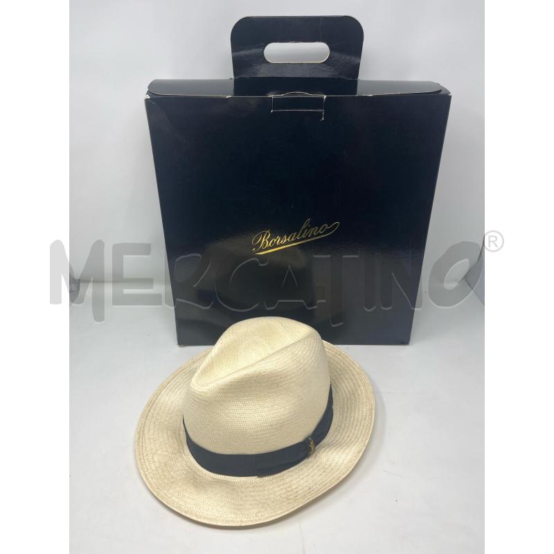 CAPPELLO BORSALINO PANAMA RAFIA BIANCA | Mercatino dell'Usato Roma cinecitta' 1