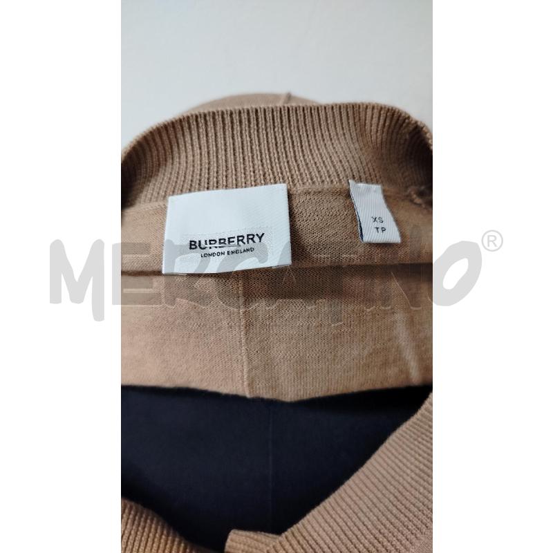 CARDIGAN DONNA BURBERRY BEIGE BOTTONI NERI TOPPE GOMITI | Mercatino dell'Usato Roma cinecitta' 3