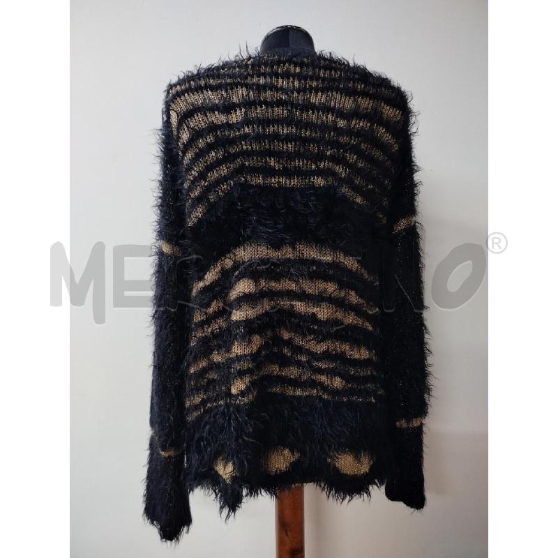 CARDIGAN DONNA ELISA CAVALLETTI NERO LUREX ORO PELO | Mercatino dell'Usato Roma cinecitta' 2