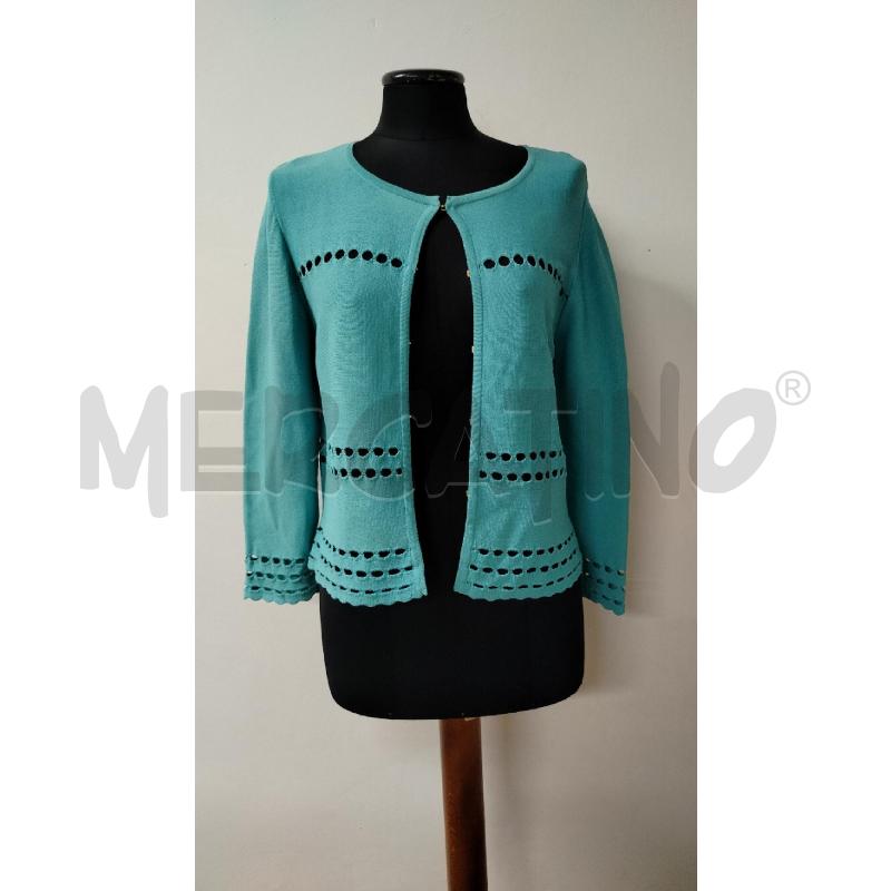 CARDIGAN DONNA LUISA SPAGNOLI TURCHESE TRAFORATO | Mercatino dell'Usato Roma cinecitta' 1