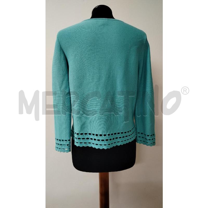 CARDIGAN DONNA LUISA SPAGNOLI TURCHESE TRAFORATO | Mercatino dell'Usato Roma cinecitta' 2