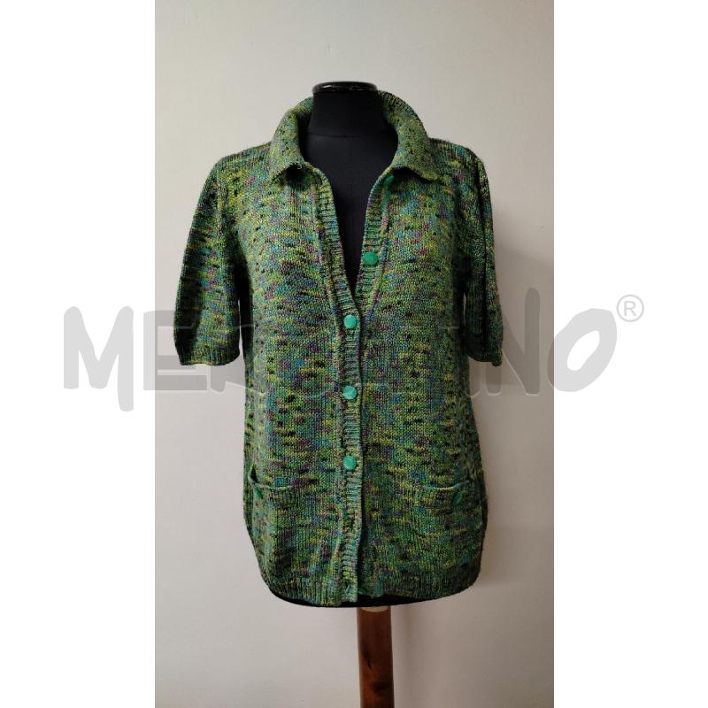 CARDIGAN DONNA MISSONI FILATI VERDE FILO MULTICOLOR MANICHE CORTE | Mercatino dell'Usato Roma cinecitta' 1