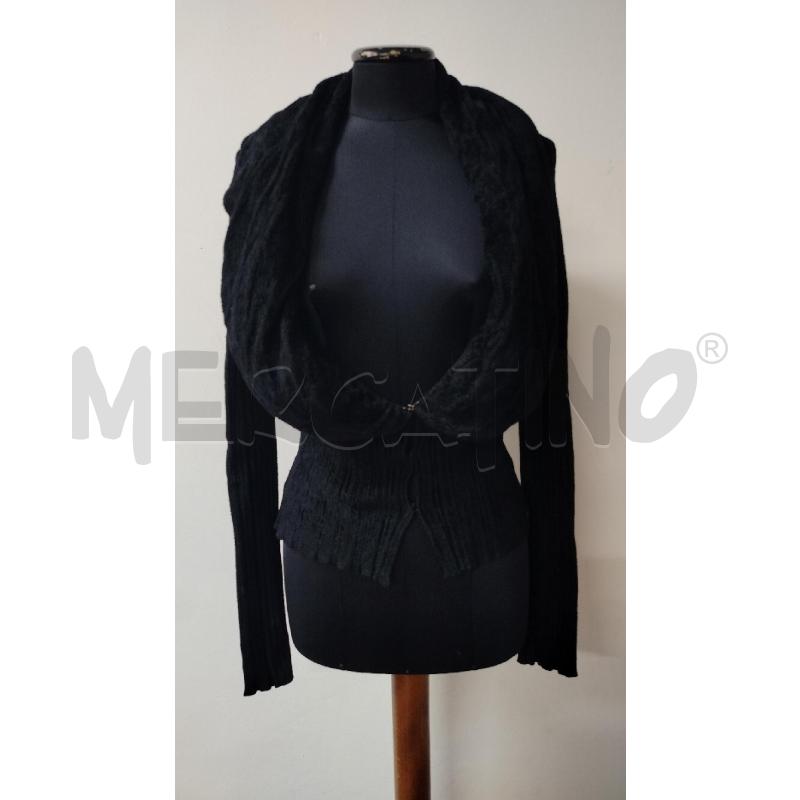 CARDIGAN DONNA ROBERTO CAVALLI NERA VELLUTO COSTINE BUCHI SCOLLO | Mercatino dell'Usato Roma cinecitta' 1