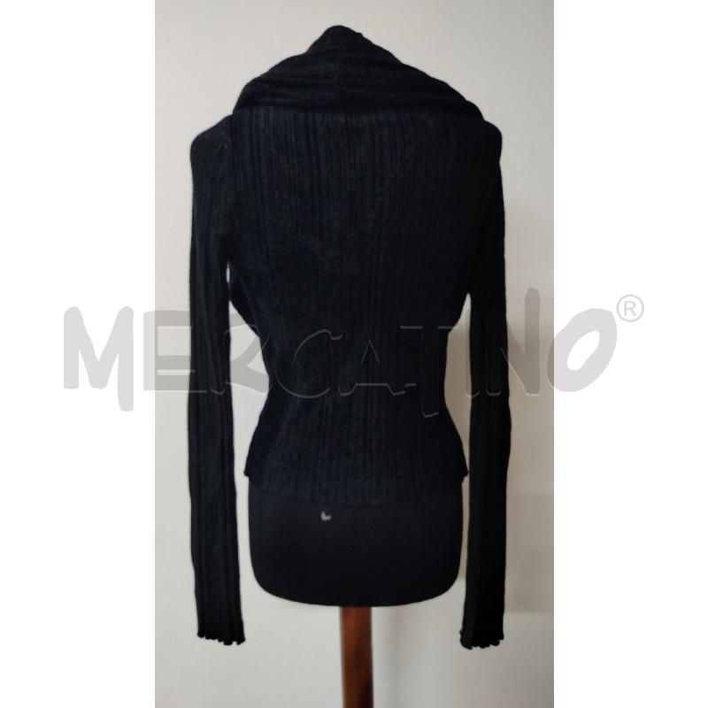 CARDIGAN DONNA ROBERTO CAVALLI NERA VELLUTO COSTINE BUCHI SCOLLO | Mercatino dell'Usato Roma cinecitta' 2