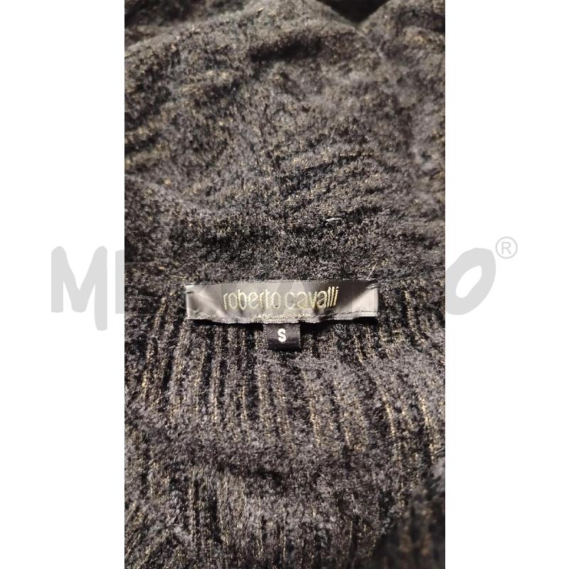 CARDIGAN DONNA ROBERTO CAVALLI NERA VELLUTO COSTINE BUCHI SCOLLO | Mercatino dell'Usato Roma cinecitta' 3