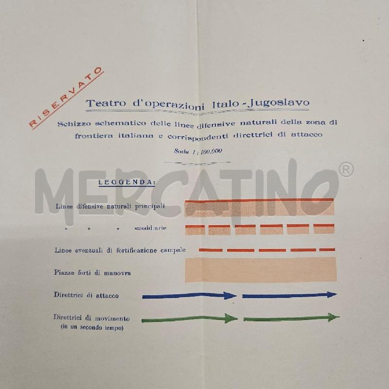 CARTINA MILITARE GUERRA ITALO-YUGOSLAVIA  | Mercatino dell'Usato Roma cinecitta' 2