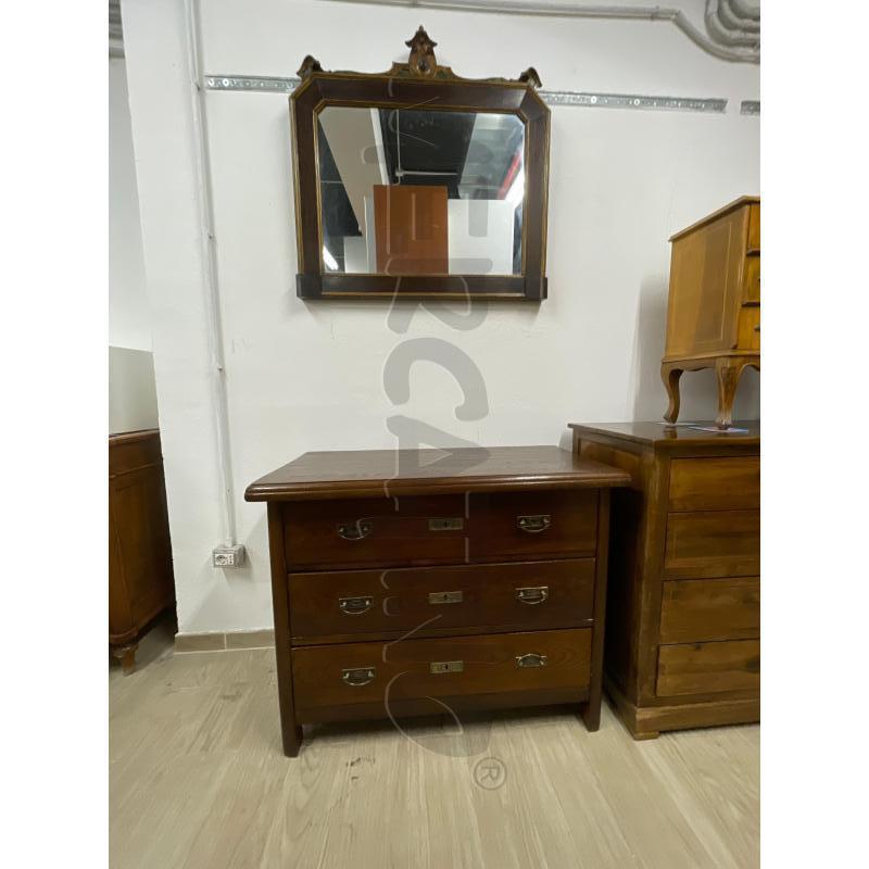 CASSETTIERA CON SPECCHIO LEGNO MASSELLO ELABORATO | Mercatino dell'Usato Roma cinecitta' 4